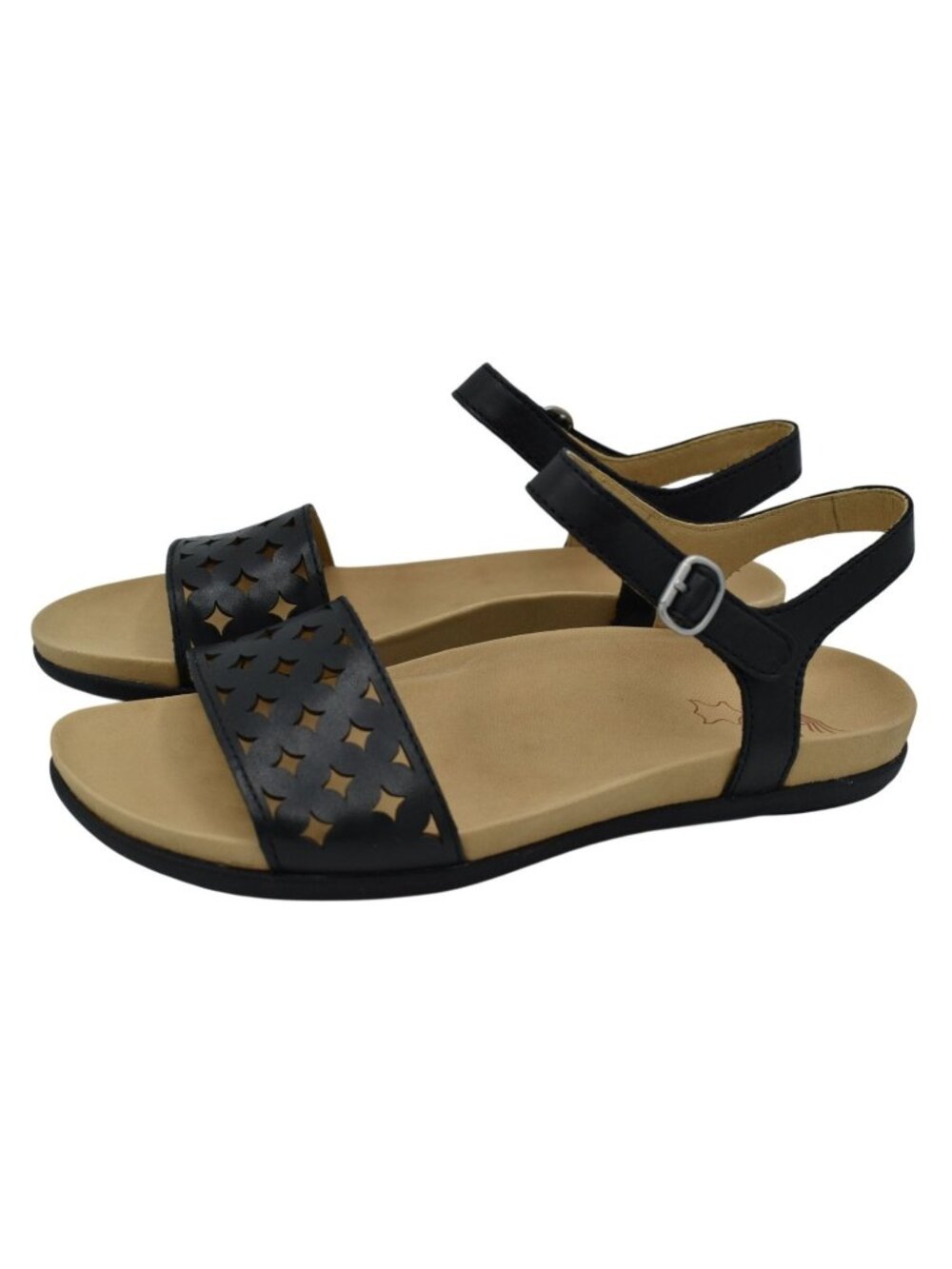 Dansko Women EU 40 US 9.5-10 Jodie Calf Black Leather Open Toe‎ Sandals Shoes